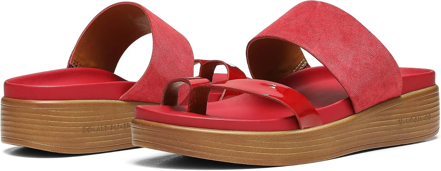 Donald Pliner Women's Farris Distressed Metallic Wedge Sandal