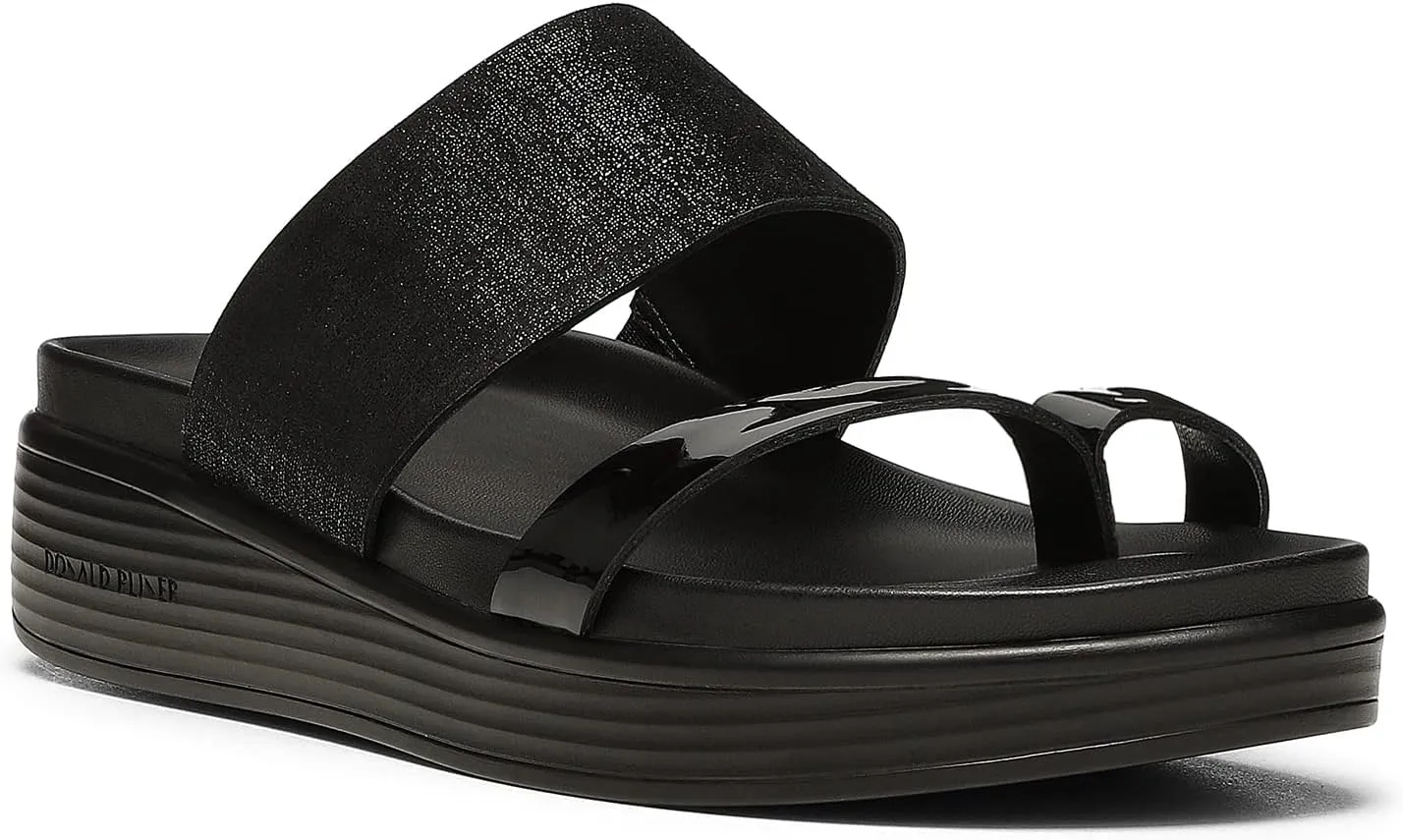 Donald Pliner Women's Farris Distressed Metallic Wedge Sandal