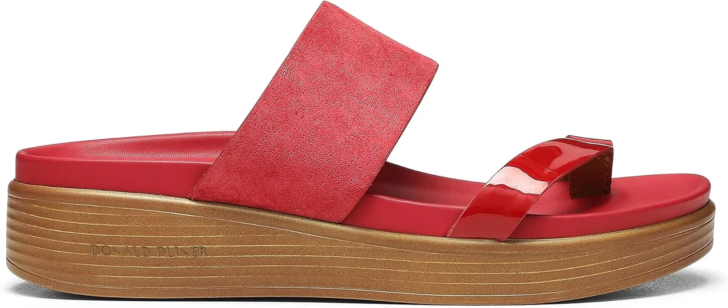 Donald Pliner Women's Farris Distressed Metallic Wedge Sandal