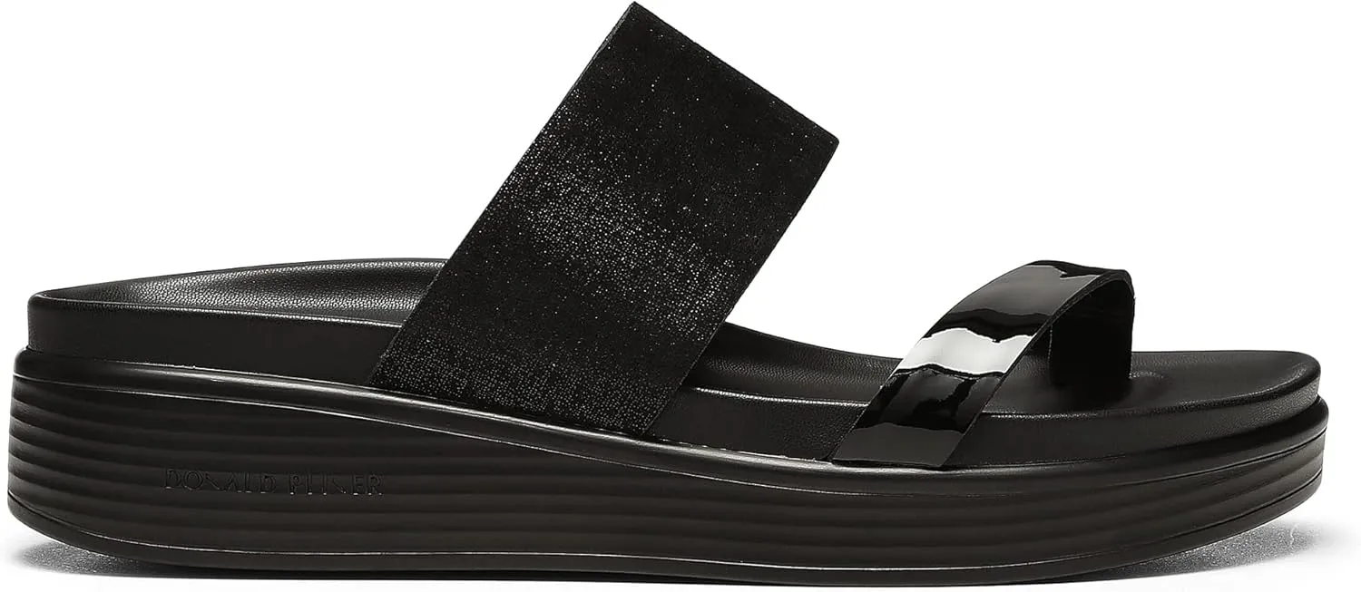 Donald Pliner Women's Farris Distressed Metallic Wedge Sandal