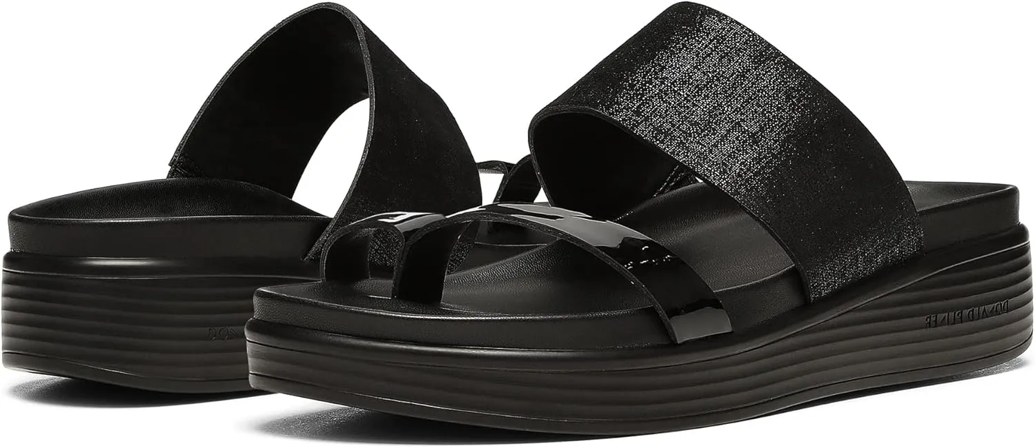 Donald Pliner Women's Farris Distressed Metallic Wedge Sandal