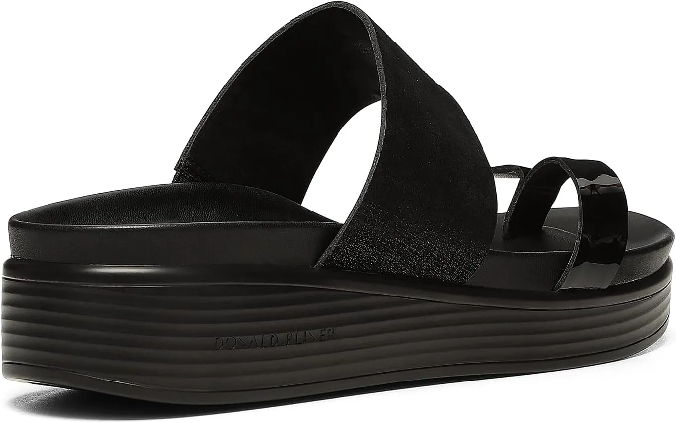Donald Pliner Women's Farris Distressed Metallic Wedge Sandal