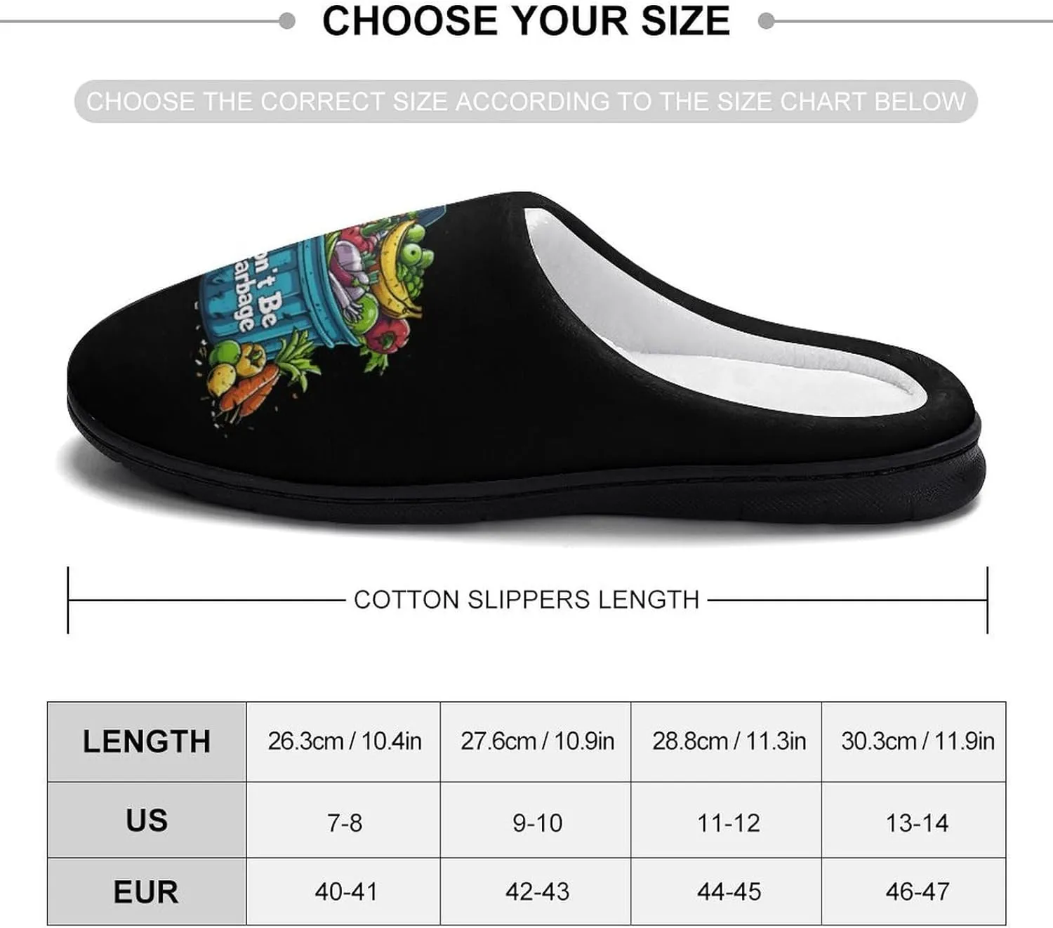 Don't Be Garbage Casual Mens Slippers Warm Soft Comfy Slip On House Shoes Indoor Outdoor