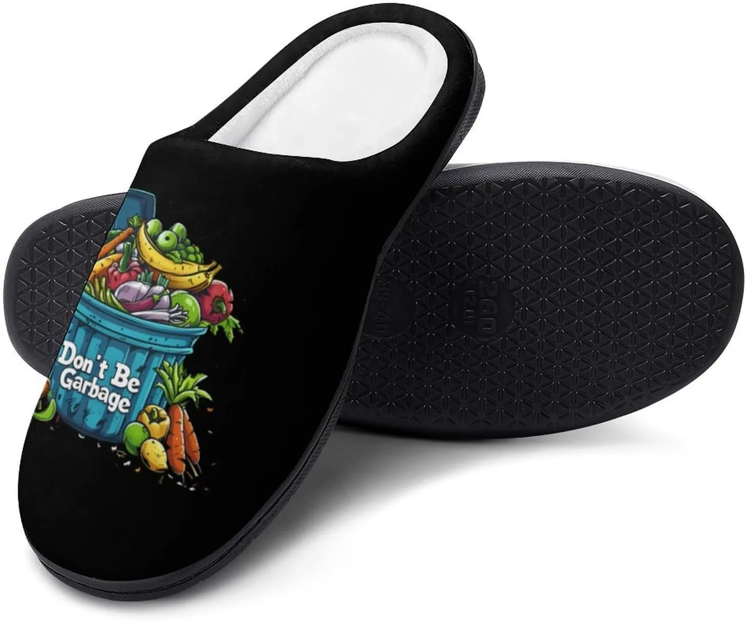 Don't Be Garbage Casual Mens Slippers Warm Soft Comfy Slip On House Shoes Indoor Outdoor