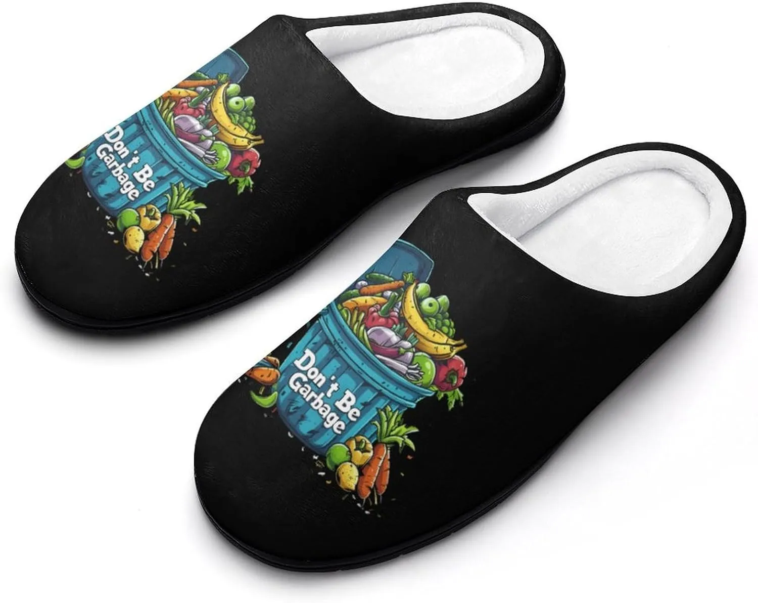 Don't Be Garbage Casual Mens Slippers Warm Soft Comfy Slip On House Shoes Indoor Outdoor