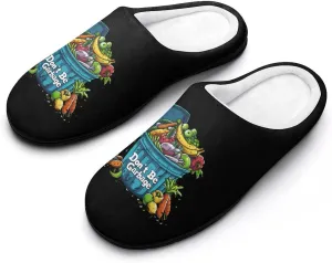 Don't Be Garbage Casual Mens Slippers Warm Soft Comfy Slip On House Shoes Indoor Outdoor