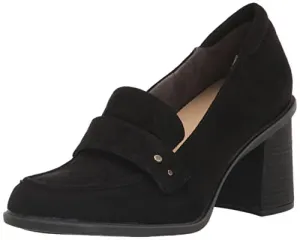 Dr. Scholl's Shoes Womens Rumors Block Heel Loafer Black Synthetic 8 M