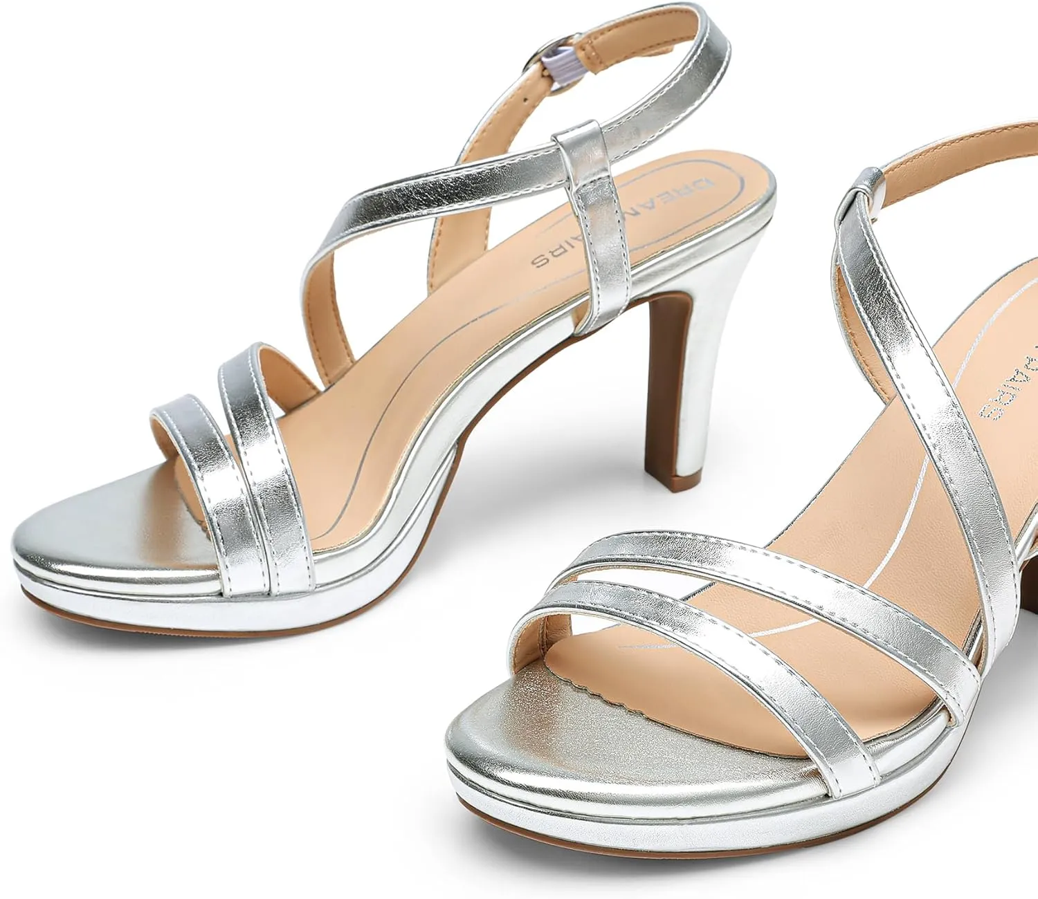 DREAM PAIRS Women's Platform Strappy Heels High Heeled Sandals Open Toe Comfortable Dressy Shoes with Adjustable Ankle Strap