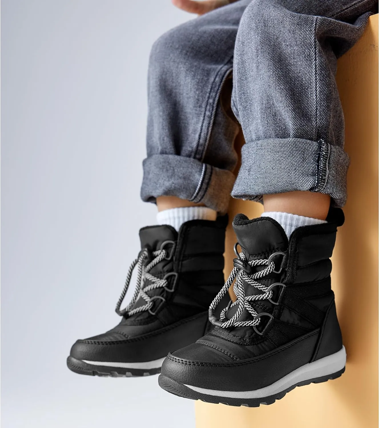EasyStar Girls Boys Winter Cold Weather Warm Easy on off Water Resistance Snow Boots