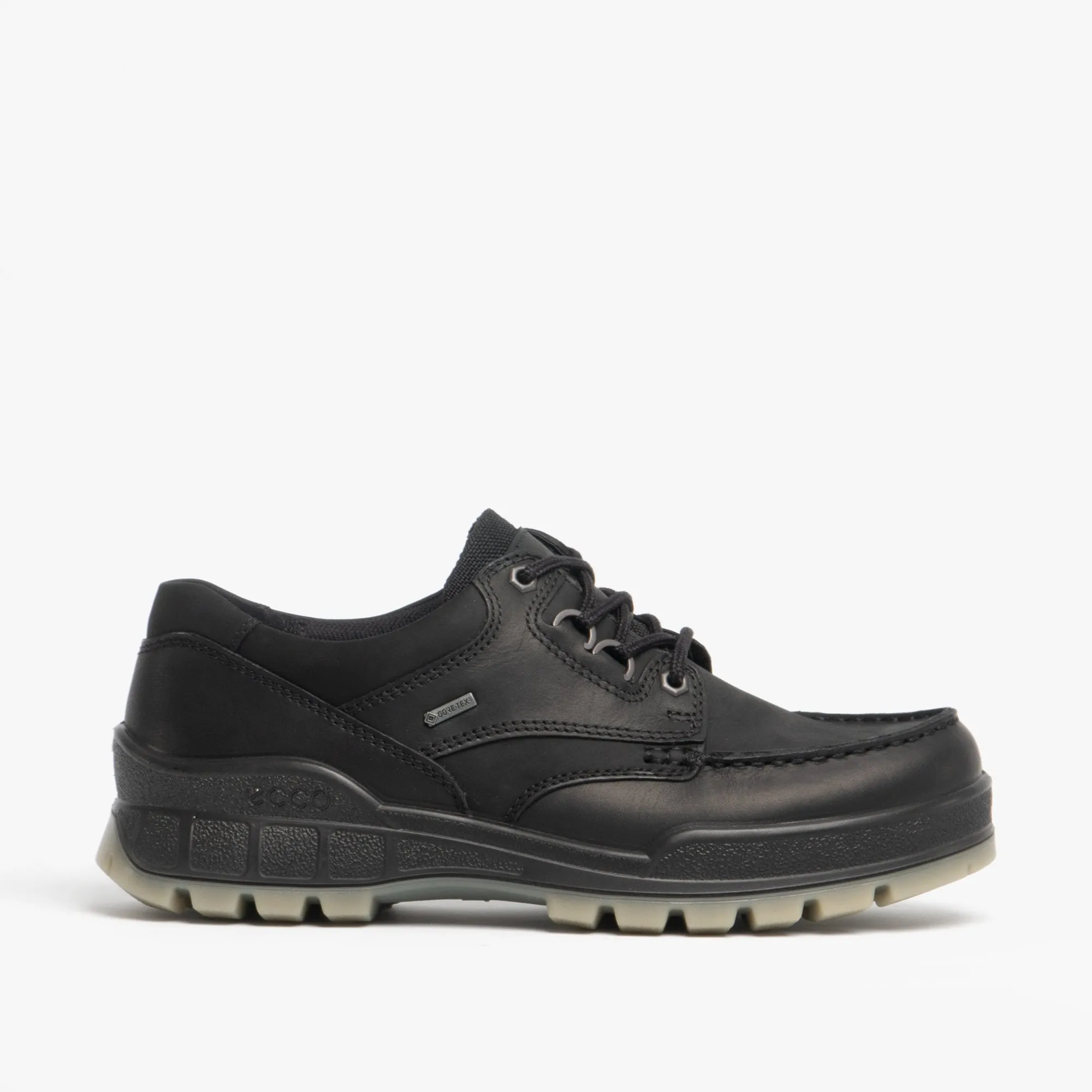 ECCO TRACK 25 Mens Leather Waterproof Lace Up Walking Shoes Black