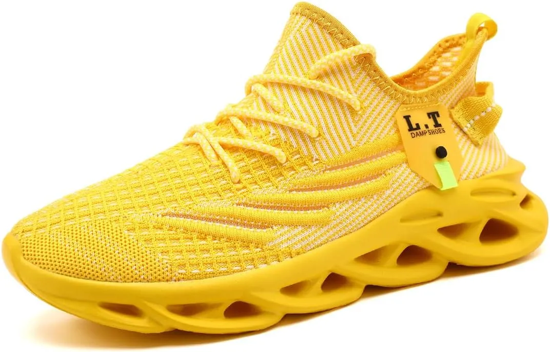 EGMPDA Men Shoes Running Slip On Tennis Walking Shoes Lightweight Breathable Sneakers for Gym Work Casual Soft Sole Trainers Non Slip Athletic Footwear Light_Green Size US 6.5