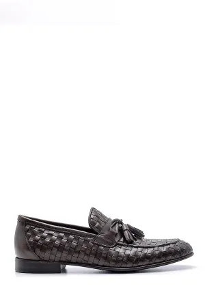 Erkek Deri Örgü Desen Loafer