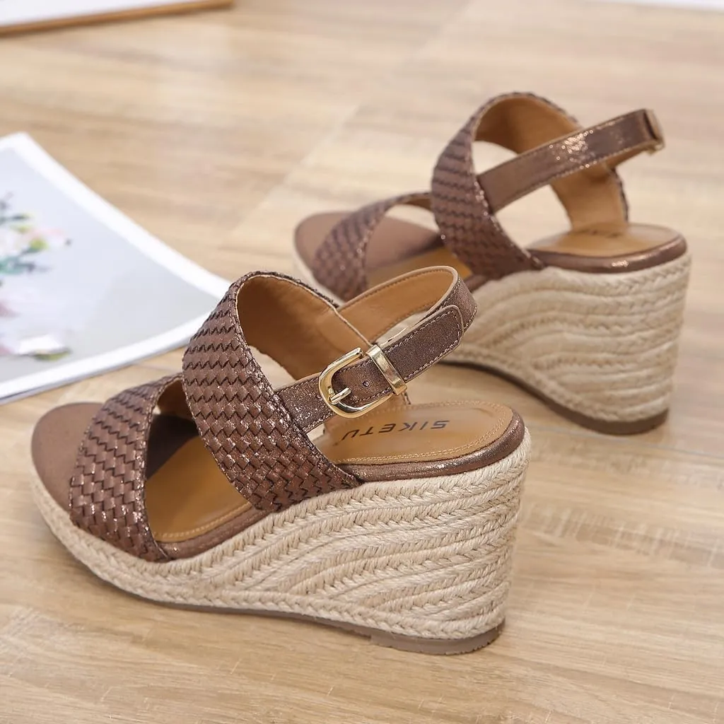 Espadrille Wedge Sandals for Women Open Toe Slingback Platform High Heels Summer Beach Dressy Sandal