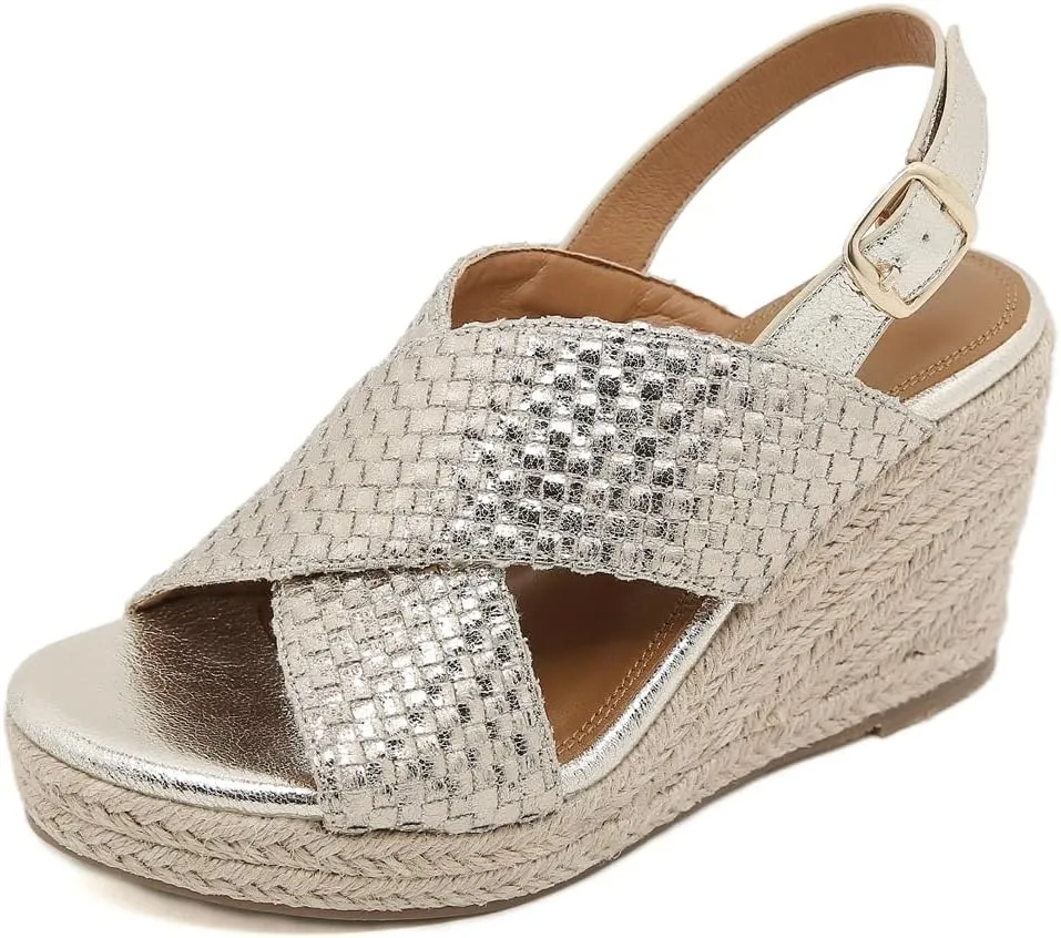 Espadrille Wedge Sandals for Women Open Toe Slingback Platform High Heels Summer Beach Dressy Sandal