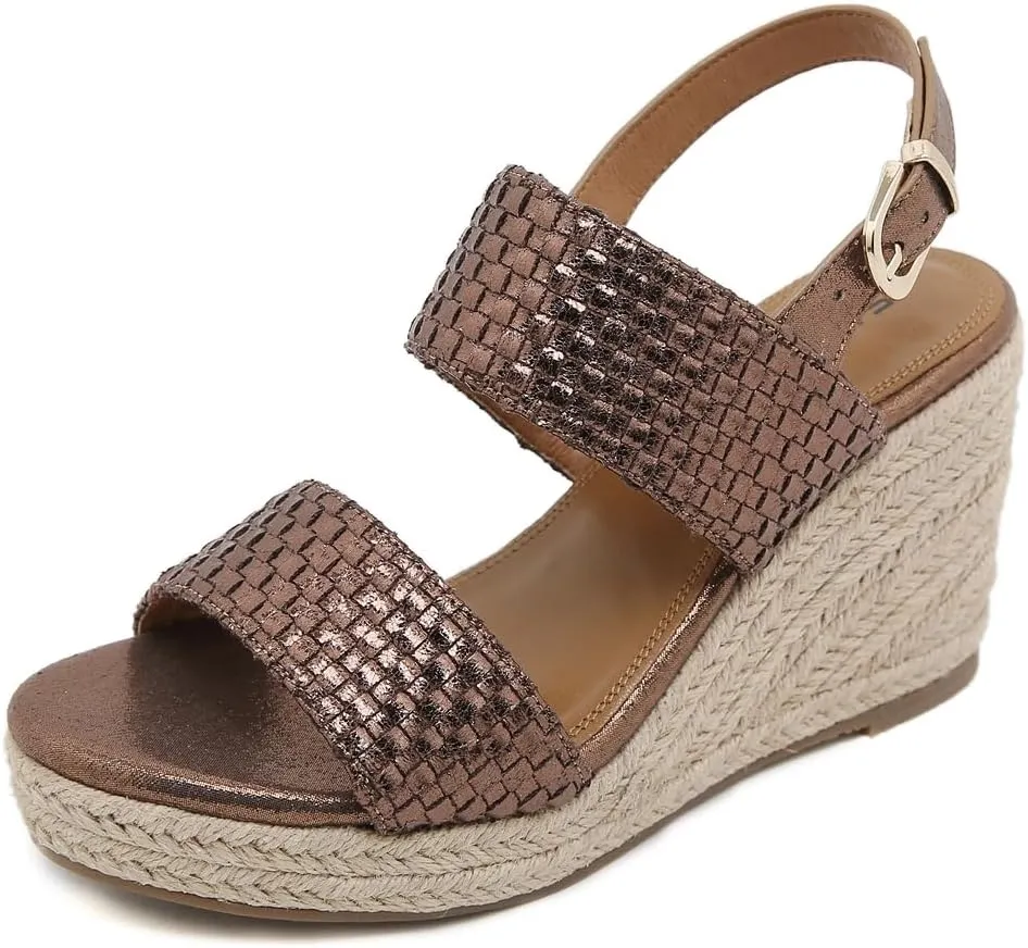 Espadrille Wedge Sandals for Women Open Toe Slingback Platform High Heels Summer Beach Dressy Sandal