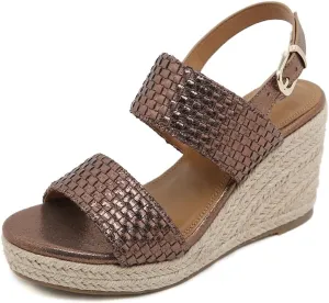 Espadrille Wedge Sandals for Women Open Toe Slingback Platform High Heels Summer Beach Dressy Sandal