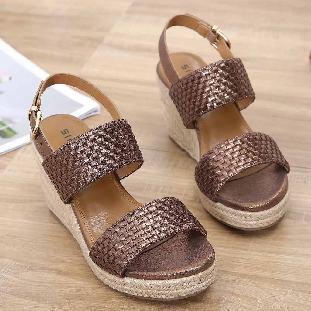 Espadrille Wedge Sandals for Women Open Toe Slingback Platform High Heels Summer Beach Dressy Sandal