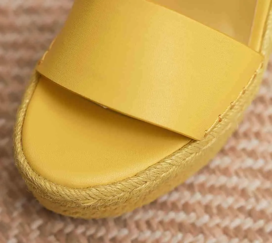 Espadrille Wedge Sandals for Women, Platform Ankle Strap with adjustable Buckle Round Open Toe Summer Shoes