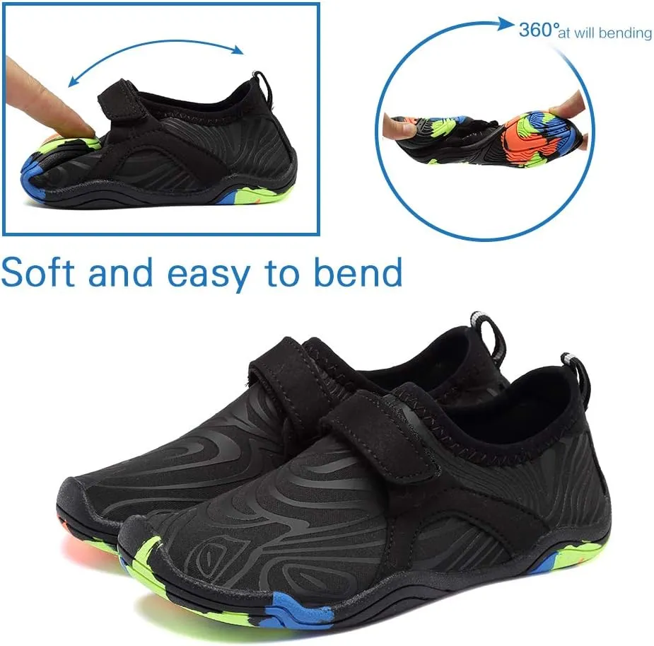 FANTURE Girls & Boys Water Shoes Lightweight Comfort Sole Easy Walking Athletic Slip on Aqua Sock(Toddler/Little Kid/Big Kid)