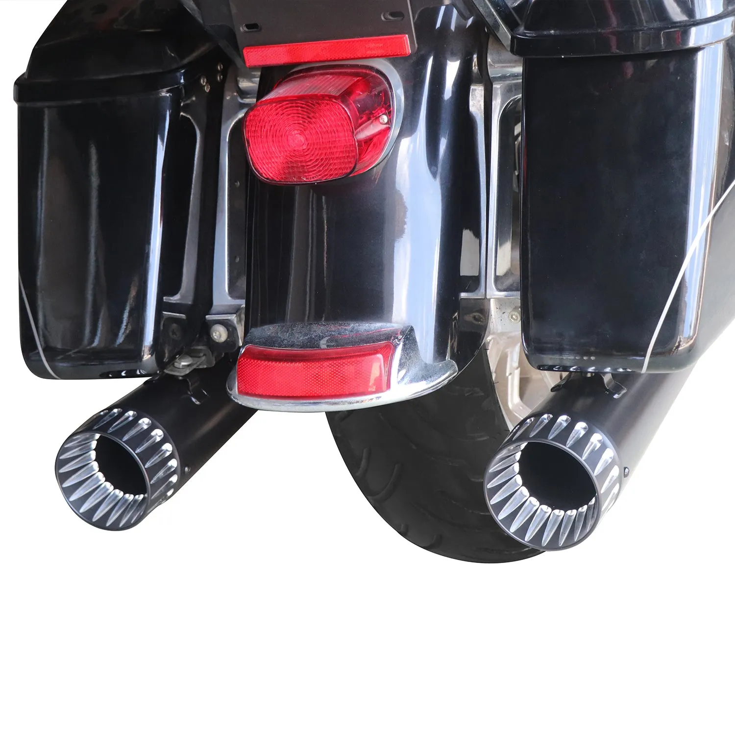 For 1995-2016 Harley Davidson touring 4.4 inch Black megaphone slip on mufflers