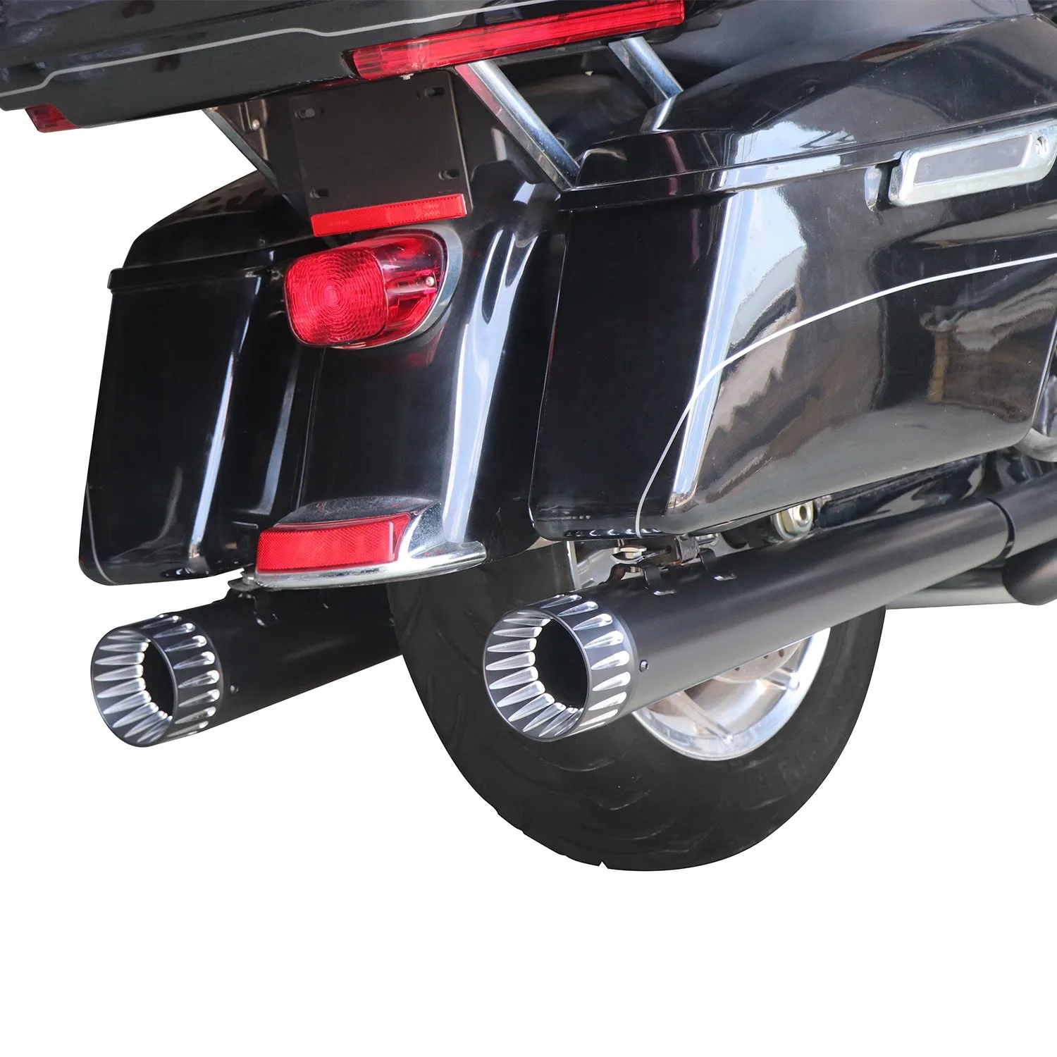 For 1995-2016 Harley Davidson touring 4.4 inch Black megaphone slip on mufflers