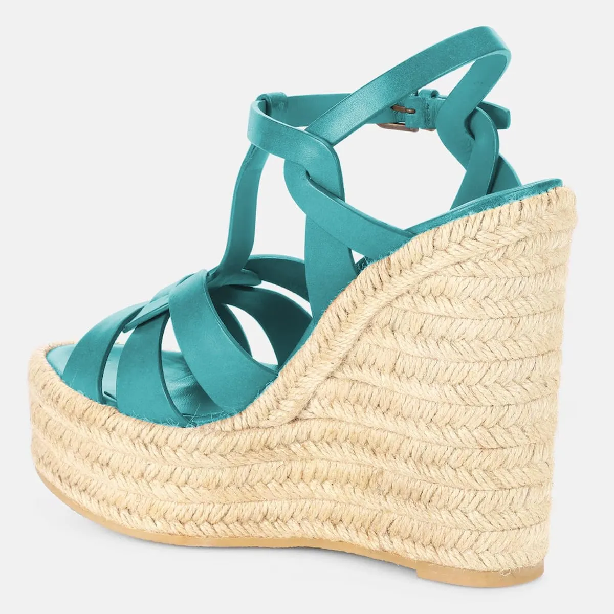 FSJ Women Elegant Open Toe Espadrille Platform Ankle Strap Wedge Sandals Woven Cutout Casual Summer Dress Comfort Shoes Size 4-16 US