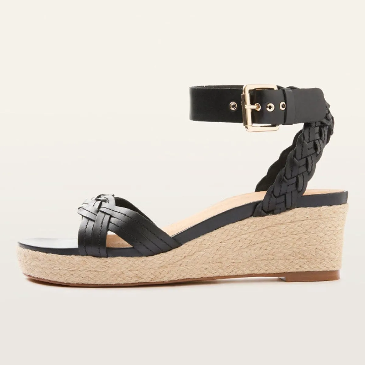 FSJ Women Low Wedges Platform Sandals Braided Open Toe Summer Espadrille Casual Woven Heel Ankle Strap Vacation Outfit Shoes Size 4-16 US
