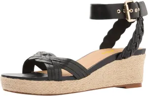 FSJ Women Low Wedges Platform Sandals Braided Open Toe Summer Espadrille Casual Woven Heel Ankle Strap Vacation Outfit Shoes Size 4-16 US