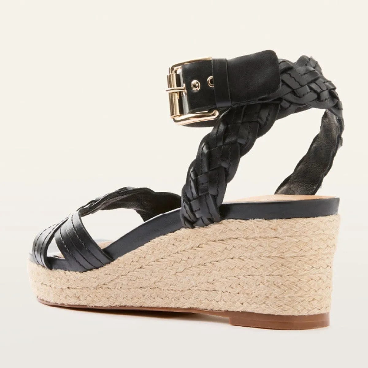 FSJ Women Low Wedges Platform Sandals Braided Open Toe Summer Espadrille Casual Woven Heel Ankle Strap Vacation Outfit Shoes Size 4-16 US