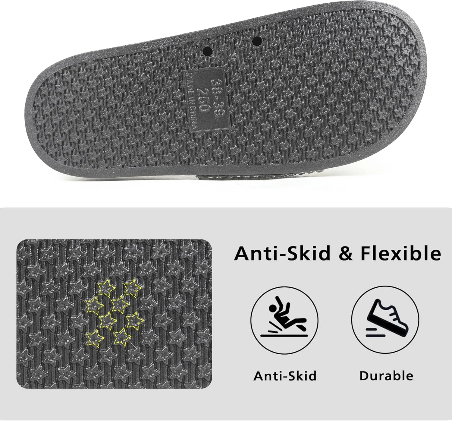 Fur Story Womens Slides House Slippers Rhinestone Glitter Slides Cute bling Flat for Women Platform Sandals Cozy Bedroom Slippers Shower Shoes