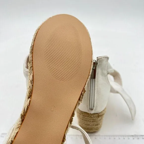 FYS Open Toe Espadrille Wedges Bowknot Lace Up Zipper Platform Sandals Ankle S