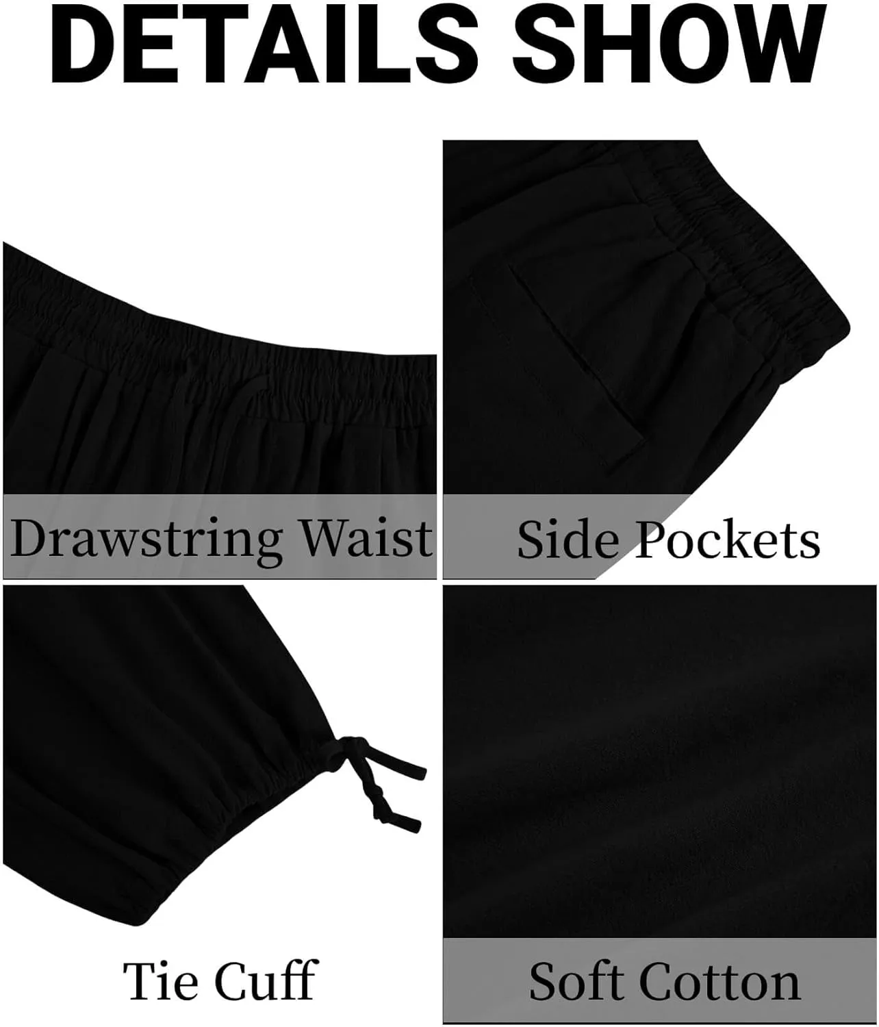 Gafeng Mens Harem Capri Pants Beach Yoga Baggy 3/4 Shorts Casual Drawstring Summer Wide Leg Pants