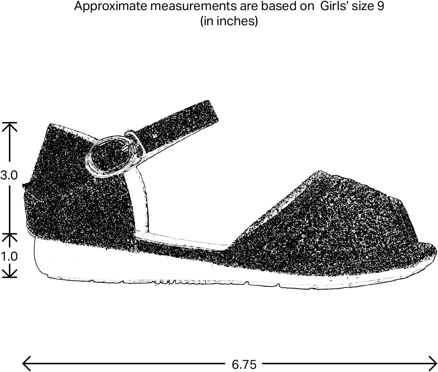 Generation Y Kids Girls Flats Sandals Peep Toe Buckle Strap Glitter Dress Shoes GY-KS-IVY-02