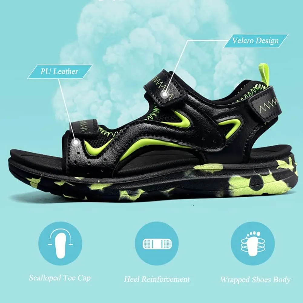 GEXECEUSS Kids Sports Sandals Outdoor Athletic Casual Walking Sandals Boys Girls Beach Sandal Summer Water Shoes for Little Kid/Big Kid