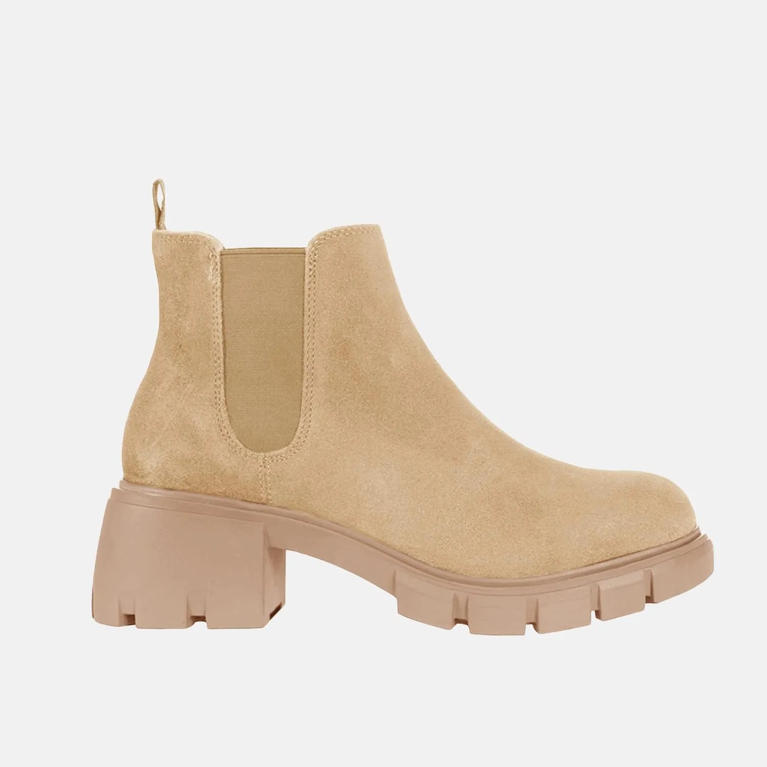 gihubafuil Women’s Chelsea Boots Fashion Platform Chunky Block Heels Slip On Combat Ankle Booties