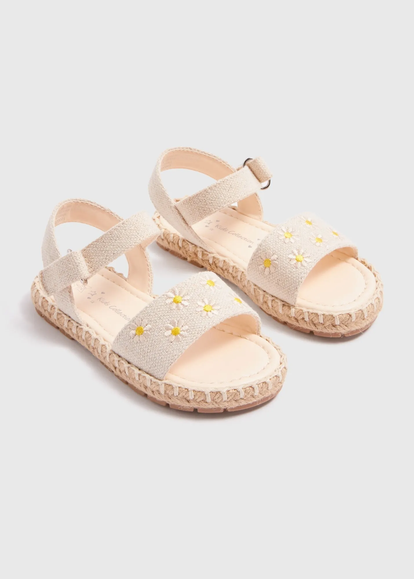 Girls Cream Daisy Espadrille Sandals (Younger 4-12)  C303361