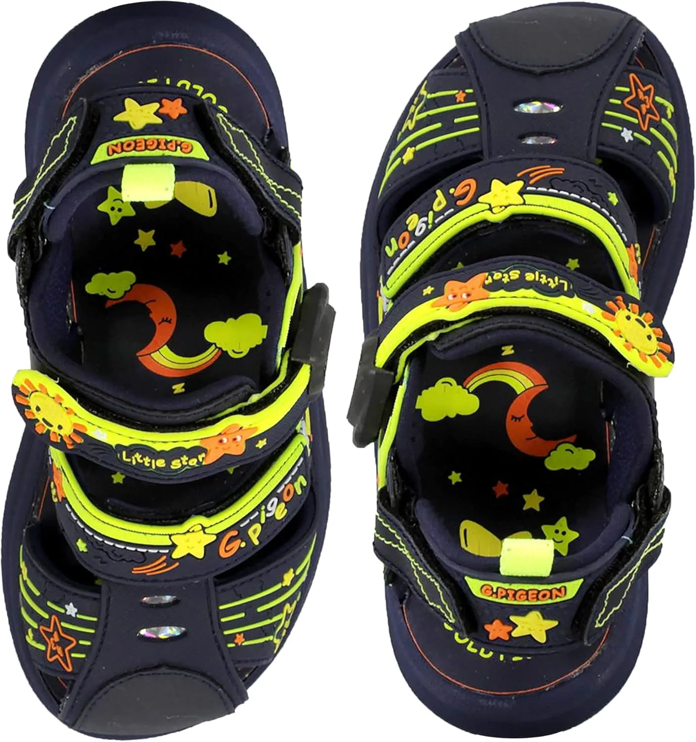 Gold Pigeon Shoes Kids TOE GUARD Easy Snap Lock Closed Toe Athlete Sandals