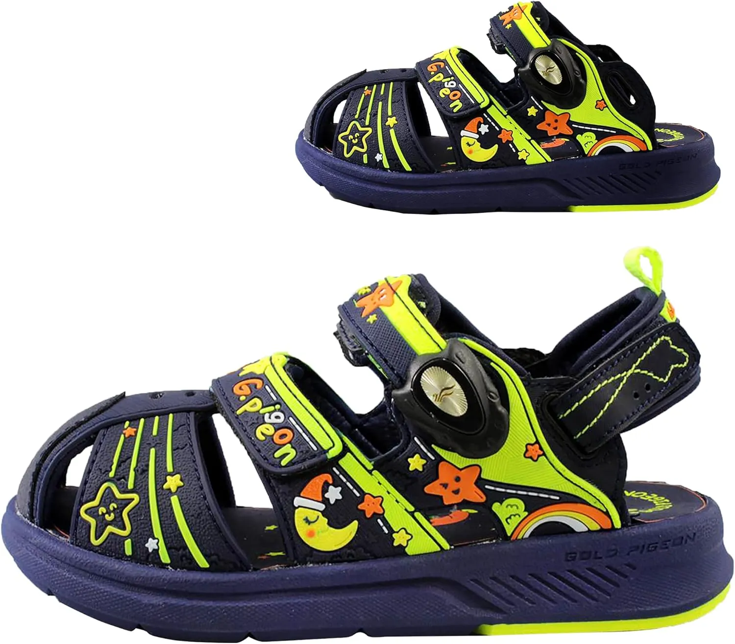 Gold Pigeon Shoes Kids TOE GUARD Easy Snap Lock Closed Toe Athlete Sandals