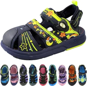 Gold Pigeon Shoes Kids TOE GUARD Easy Snap Lock Closed Toe Athlete Sandals