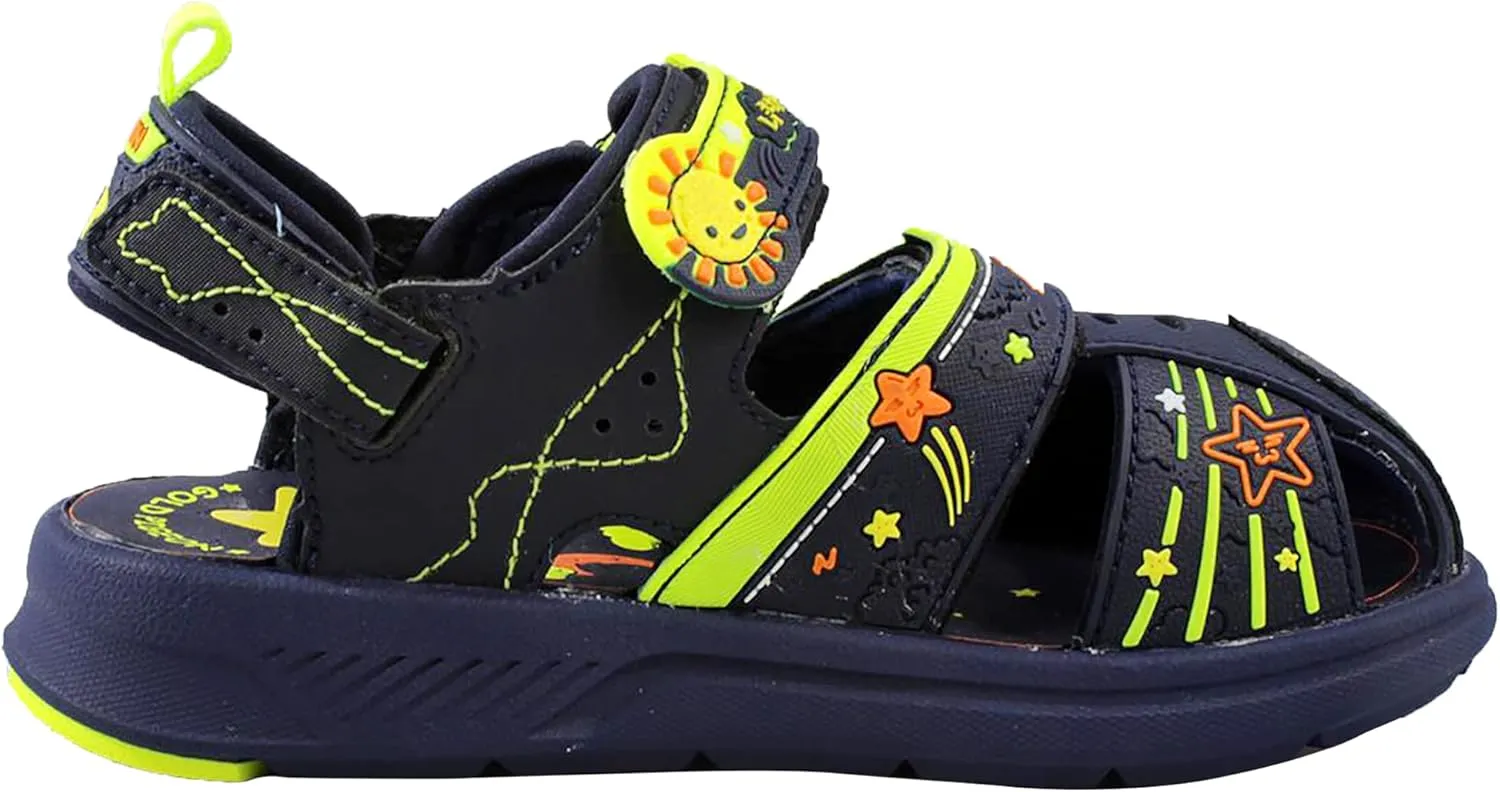 Gold Pigeon Shoes Kids TOE GUARD Easy Snap Lock Closed Toe Athlete Sandals