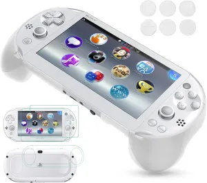 Hand Grip Handle Joypad Protective Case with L2 R2 Trigger Button Grip Shell Controller Protective Case for Sony PlayStation PS Vita 2000 PSV 2000 PS Vita Slim.（White）