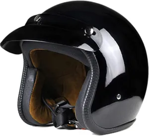 Harssidanzar Retro Motorcycle Helmet 3/4 Open Face Helmet Vintage Style for Men Women, DOT Approved CU601