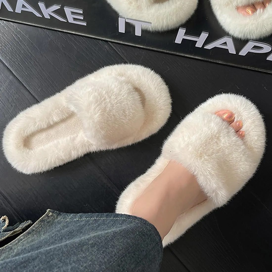 Harssidanzar Women Memory Foam House Bedroom Slippers Sandals Slides Soft Flat Comfy Anti-Slip Open Toe Indoor Outdoor Slip on KL504US