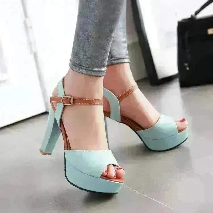 High Heels Waterproof Platform Fish Mouth Shoes