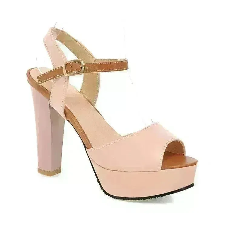 High Heels Waterproof Platform Fish Mouth Shoes