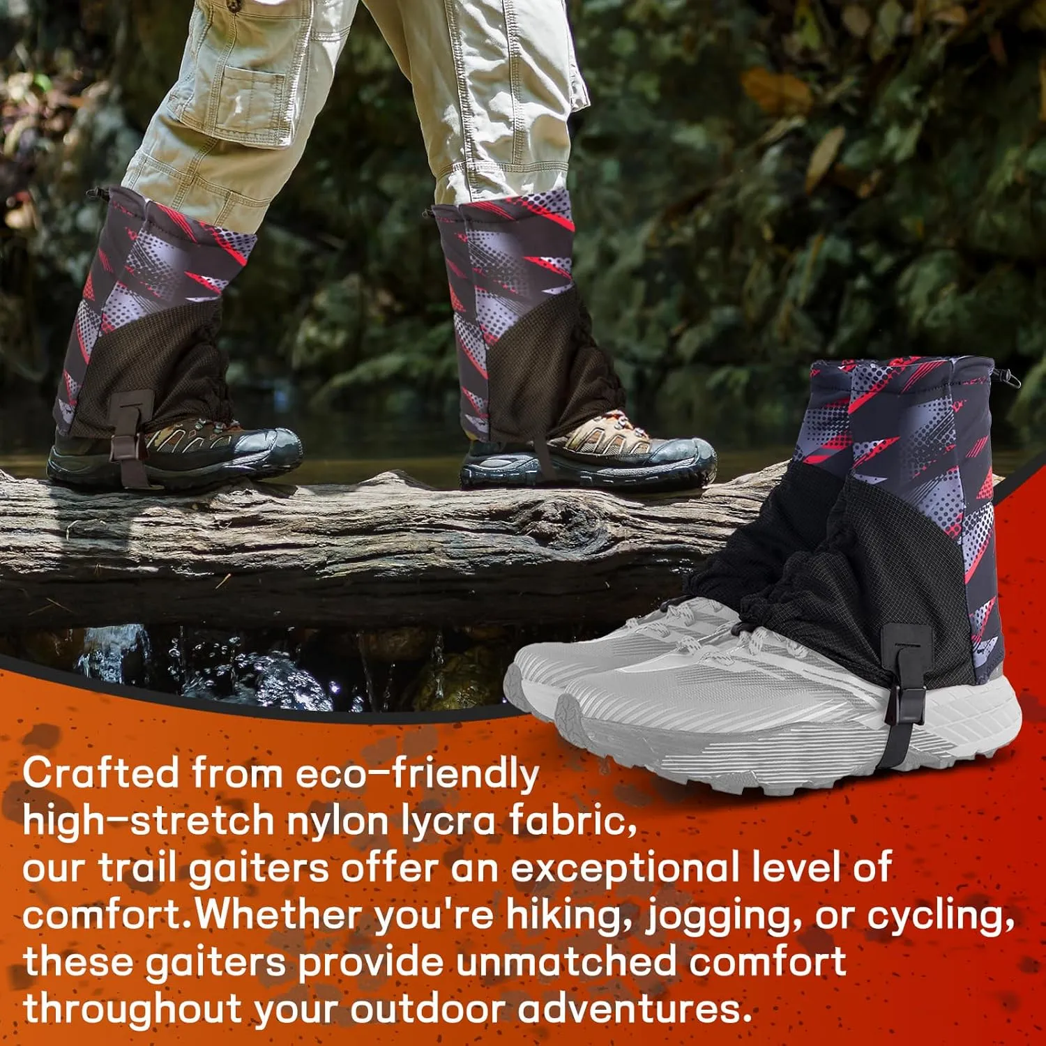 Hiking Gaiters for Woman, Running Shoe Gaiters, Trail Running Gaiters Sandproof, Hiking Gaiters, Ankle Gaiters for Hiking, Snow, Trail Running, Hunting, Skiing, Mountain Climbing