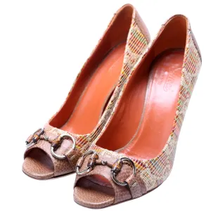 Horsebit Open Toe Pumps Size 39