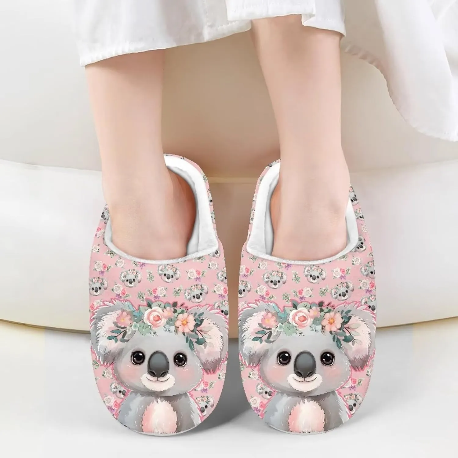 House Slippers for Girls Kids Cozy Fuzzy Slippers Boys Soft Plush Slip On Shoes Cute Winter Bedroom Slipper