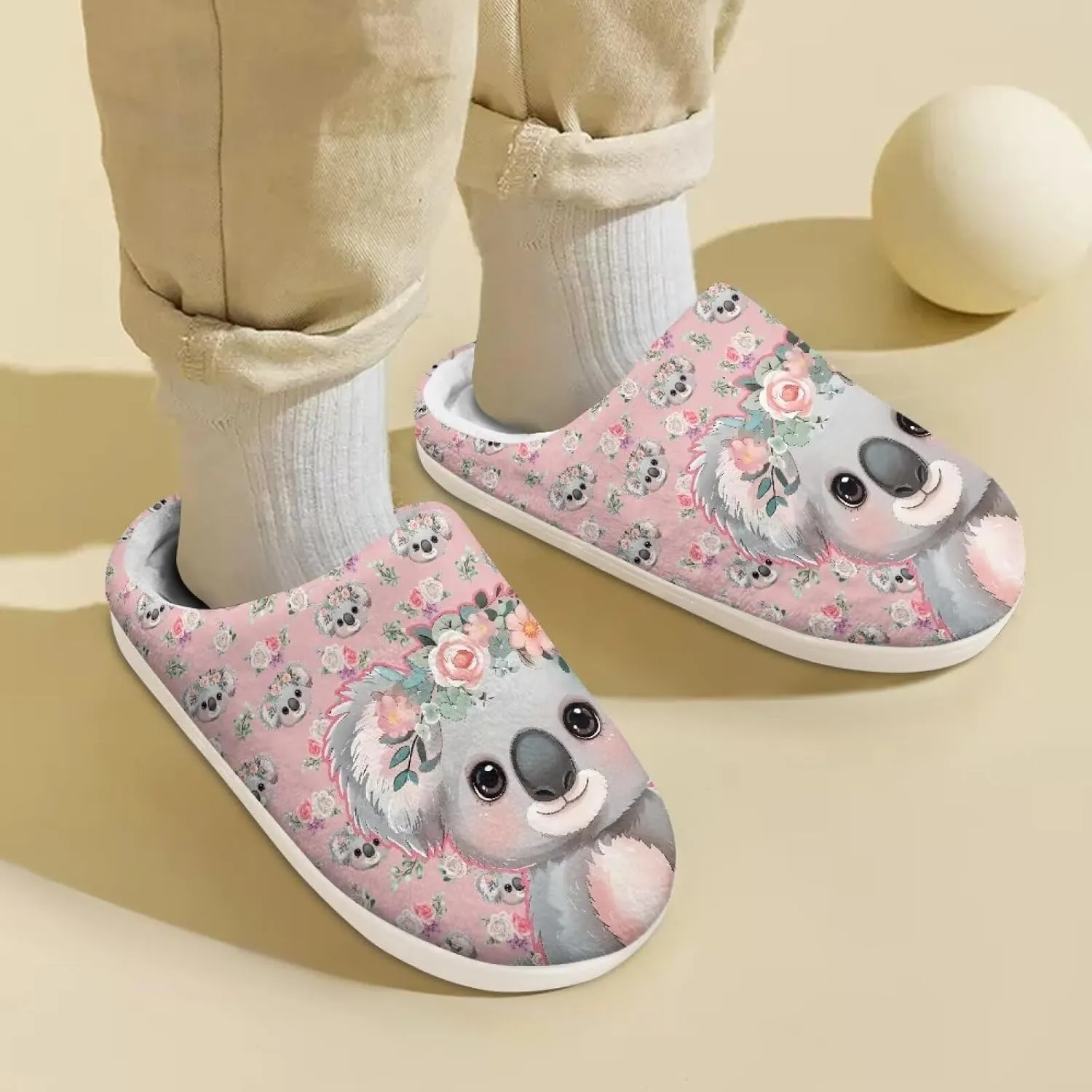 House Slippers for Girls Kids Cozy Fuzzy Slippers Boys Soft Plush Slip On Shoes Cute Winter Bedroom Slipper