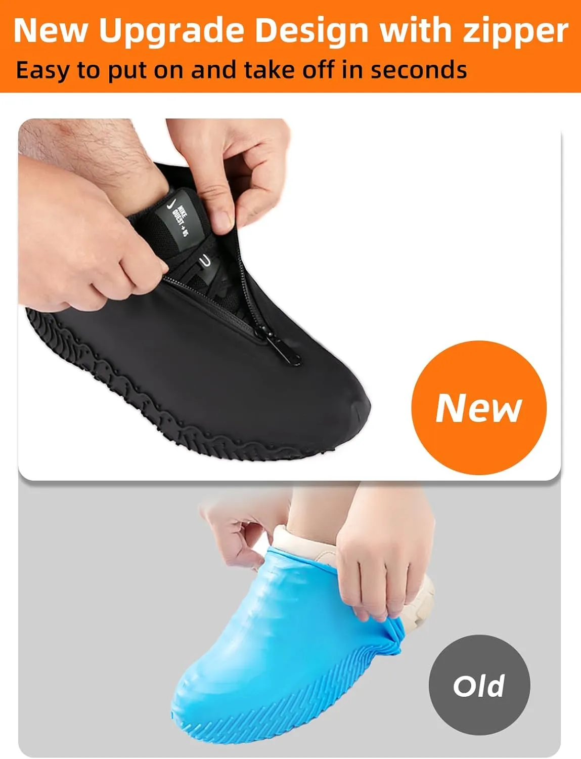 HTHOY&GOWY Shoe Covers Waterproof Silicone Rain Overshoes for Kids Men and Women